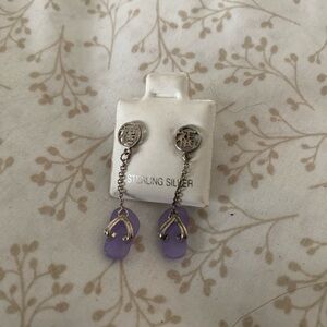 Sterling silver jade earrings